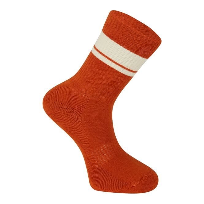 Madison Roam Isoler Crew Sock - Rust Orange Stripe