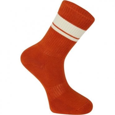 Madison Roam Isoler Crew Sock - Rust Orange Stripe