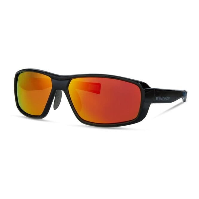 Madison Target Glasses - Gloss Black / Fire Mirror