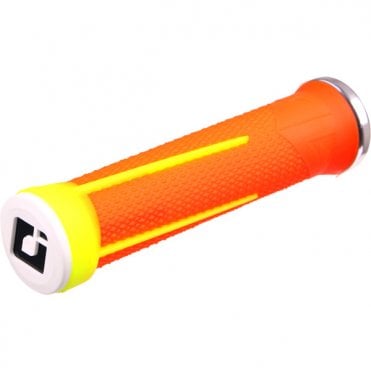 Odi AG1 MTB Lock On Grips - Orange / Yellow - 135 mm
