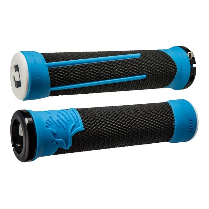 ODI AG2 V2.1 MTB Lock On Grips - Black / Blue - 135 mm