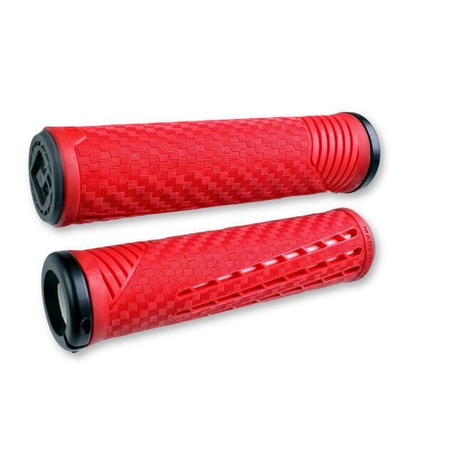 ODI CF BMX / MTB Lock On Grips - Red / White - 135 mm