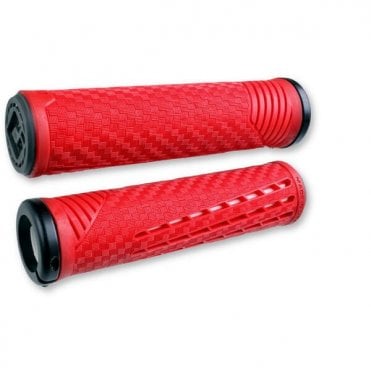 Odi CF BMX / MTB Lock On Grips - Red / White - 135 mm
