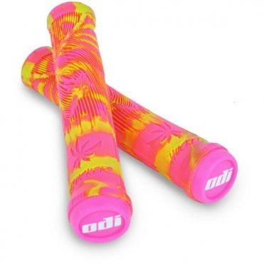 Odi Hucker BMX Grips No Flange - Pink / Yellow Ltd - 160 mm
