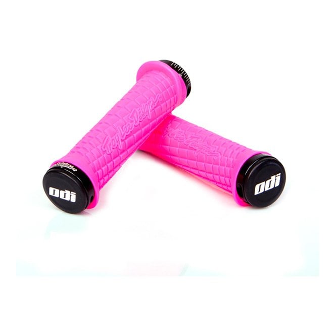 ODI Troy Lee Designs Lock On Grips - 130 mm - Pink / Black