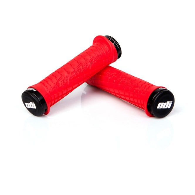 ODI Troy Lee Designs Lock On Grips - 130 mm - Red / Black