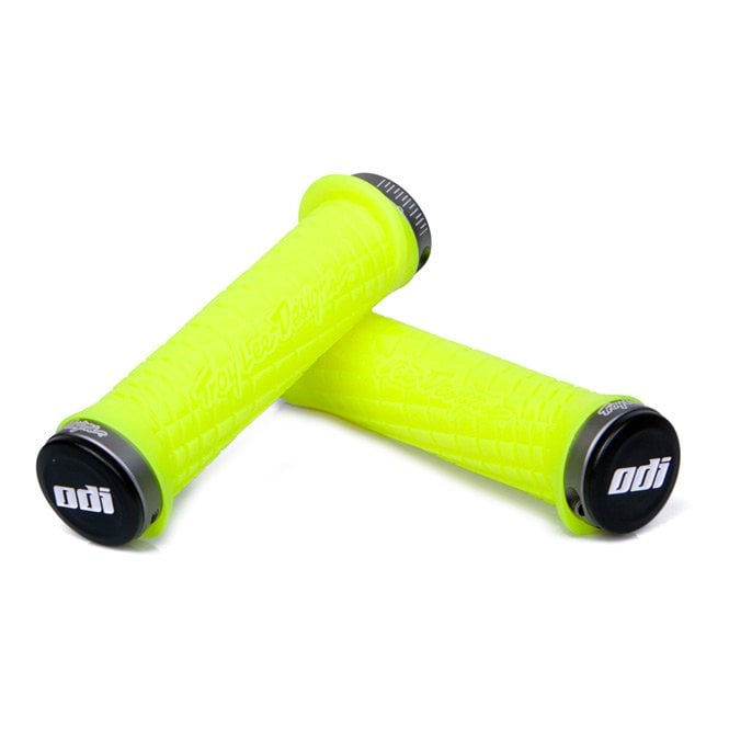 ODI Troy Lee Designs Lock On Grips - 130 mm - Yellow / Grey