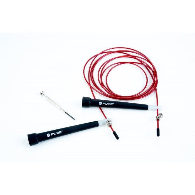 Pure2Improve Unisex Speed Jump Rope, Red/Black