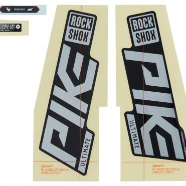 Rockshox Fork Decal Kit - Pike Ultimate 27/29 (2021) Gloss Polar Foil/High Gloss Black