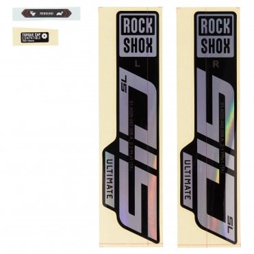 Rockshox Fork Decal Kit - SID SL Ultimate 27/29 (2021) Gloss Rainbow Foil/High Gloss Black