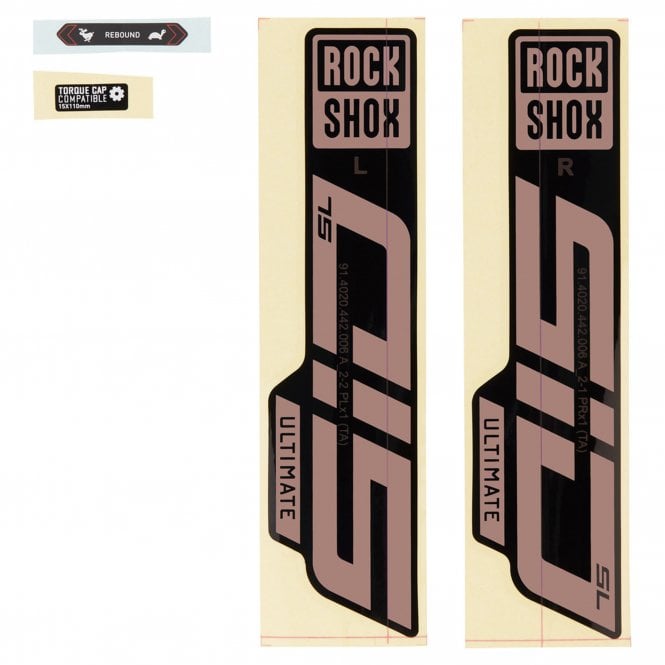 RockShox Fork Decal Kit - SID SL Ultimate 27/29 (2021) Matte Copper Foil/High Gloss Black