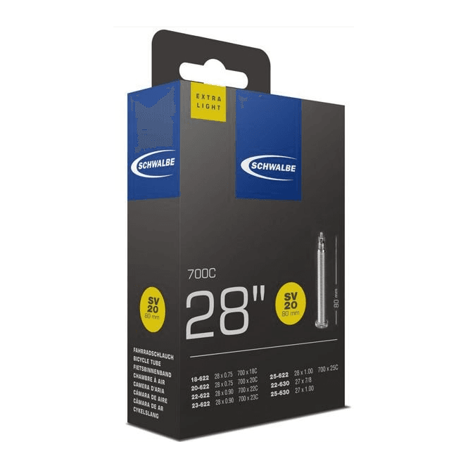 Schwalbe Extra Light SV20 Inner Tube - 700 x 18-25mm - Presta 80mm