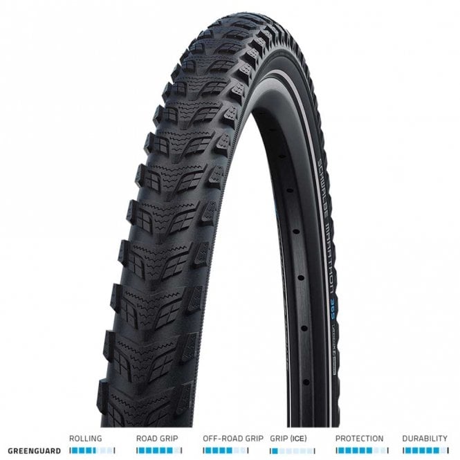 Schwalbe Marathon 365 Greenguard Perf Tyre - Blk/Ref - 26 X 2.15 inch