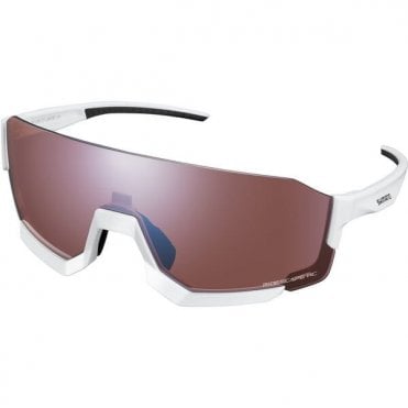 Shimano Aerolite Glasses - Metallic White - Ridescape Road Lens