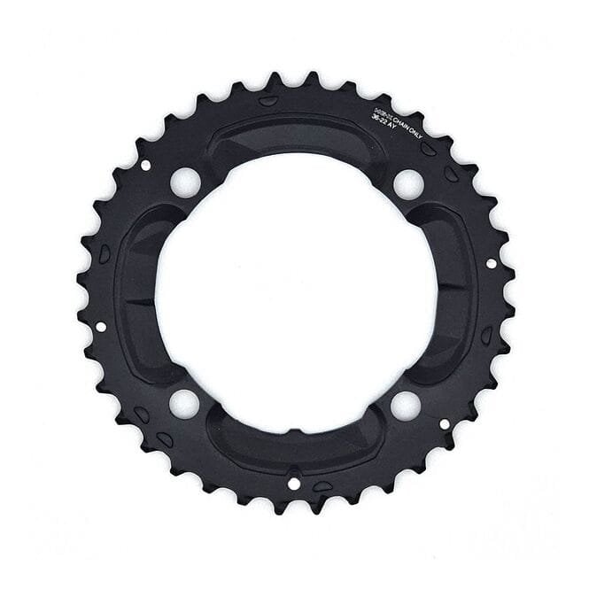 Shimano Deore FC-M617 Deore 10 Speed Double Outer Chainring 36T-AY - Black