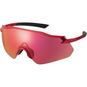 Shimano Equinox Glasses - Metallic Red - Ridescape Road Lens