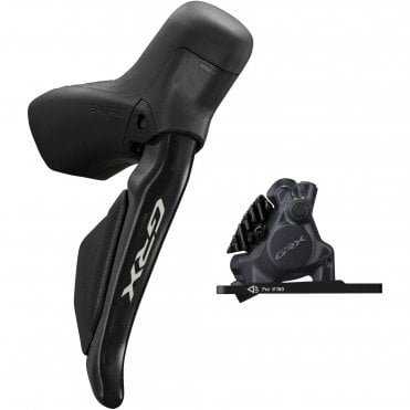 Shimano GRX ST-RX715/BR-RX410 Hyd DI2 STI Set - Flat Mnt Calliper - R/H Front - 12 Spd