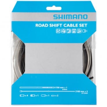 Shimano Road gear cable set with stainless steel inner wire - Black
