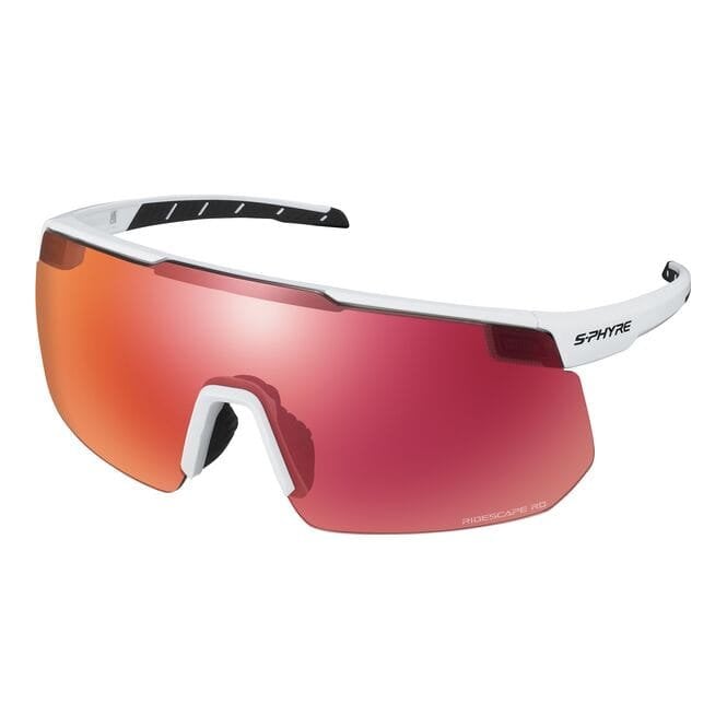 Shimano S-Phyre Glasses - Metallic White - Ridescape Road Lens