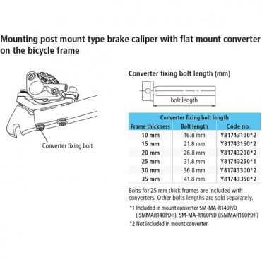 Shimano Sm-ma Converter Fixing Bolt M5 x - for 10 mm Rear Mount Thickness