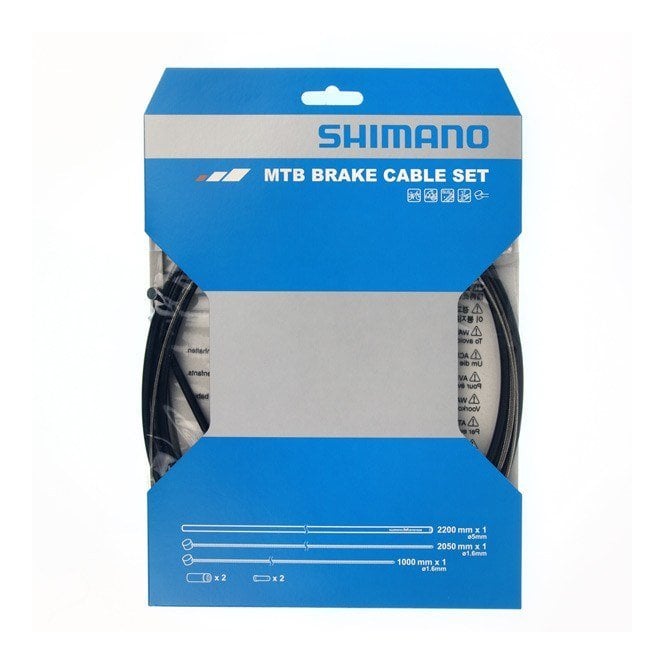 Shimano Spares MTB Brake Cable Set With Stainless Steel Inner Wire - Black