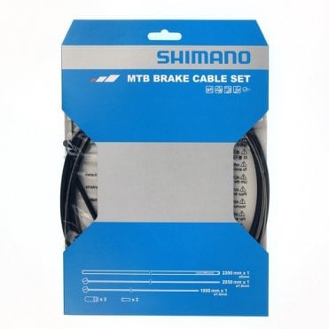 Shimano Spares MTB Brake Cable Set With Stainless Steel Inner Wire - Black