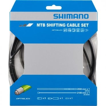 Shimano Spares MTB Gear Cable Set for Rear Only - Optislick Coated S Steel Inner