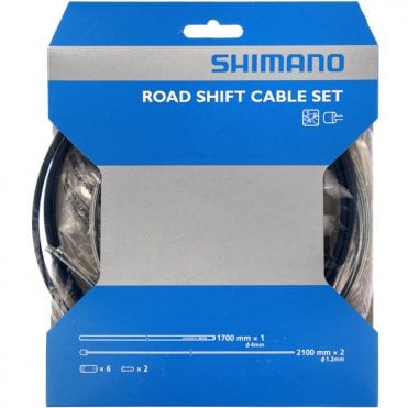 Shimano Spares Road Gear Cable Set - Steel Inner Wire - Black