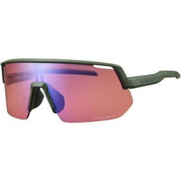Shimano Technium Glasses - Metallic Olive - Ridescape Off-road Lens