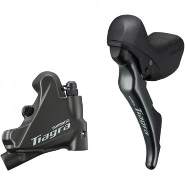 Shimano Tiagra St-4720 10-Speed Double STI Bled lever With BR-4770 Flat Mount Disc Brake Calliper - Left Rear