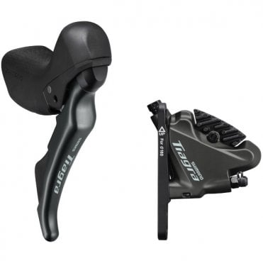 Shimano Tiagra St-4720 10-Speed STI Bled lever With BR-4770 Flat Mount Disc Brake Calliper - Right Front