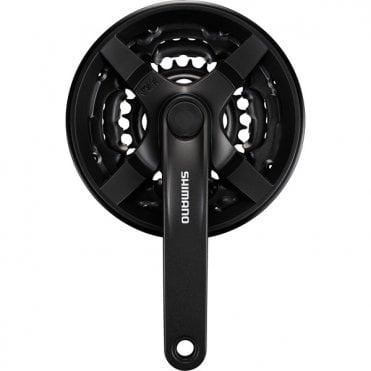 Shimano Tourney  FC-TY301 Triple Chainset - 6/7/8-speed - With Chainguard - Black