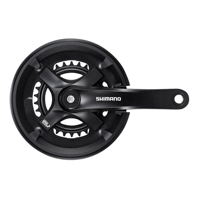 Shimano Tourney  FC-TY501 Chainset - Double - 7 / 8-speed - With Chainguard - Black