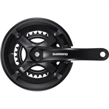 Shimano Tourney  FC-TY501 Chainset - Double - 7 / 8-speed - With Chainguard - Black