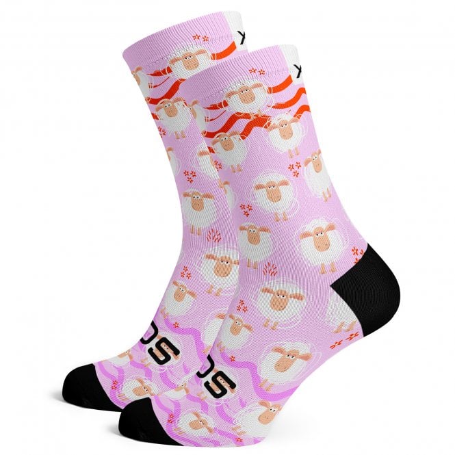 Sox Pink Sheep Animals Premium Crew Socks
