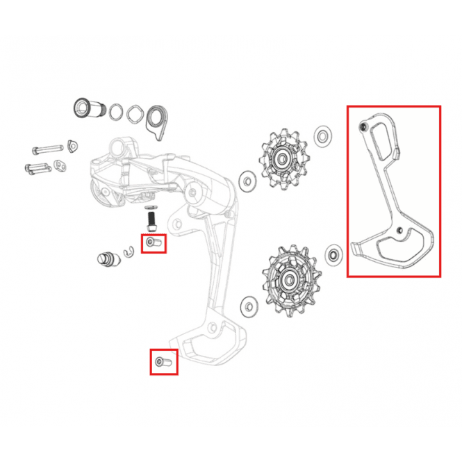 SRAM Rear Derailleur Inner Cage SX/NX Eagle and GX Eagle AXS Including Screws