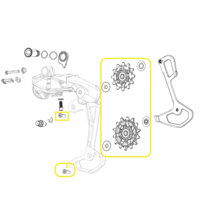 SRAM Rear Derailleur Pulley Kit GX Eagle AXS