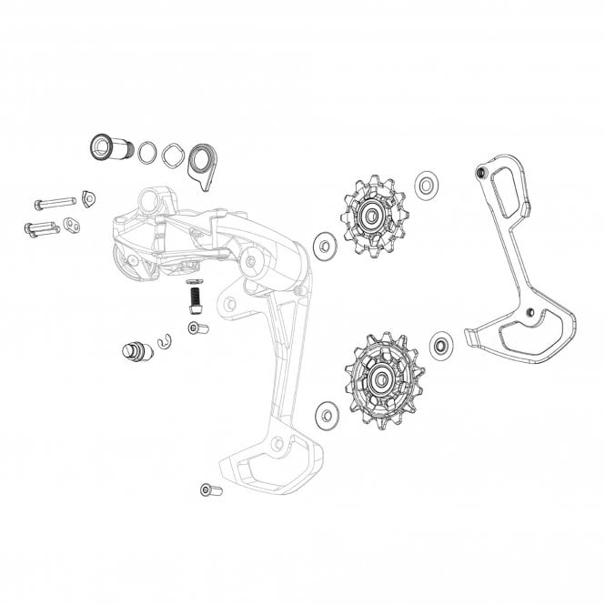 SRAM Rival XPLR AXS E1 Rear Derailleur Aluminum Inner Cage Incl Stainless Screws