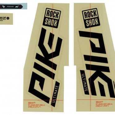 Rockshox Fork Decal Kit - Pike Ultimate 27/29 (2021) - Gloss Black/Silver