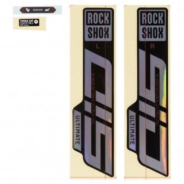Rockshox Fork Decal Kit - SID Ultimate 27/29 (2021) Gloss Rainbow Foil/High Gloss Black