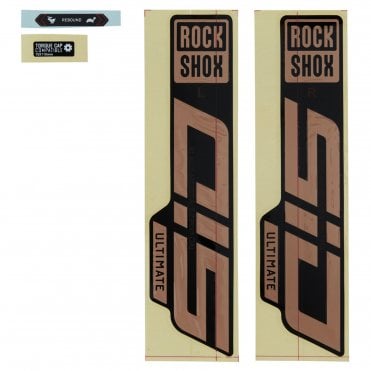 Rockshox Fork Decal Kit - SID Ultimate 27/29 (2021) Matte Copper Foil/High Gloss Black