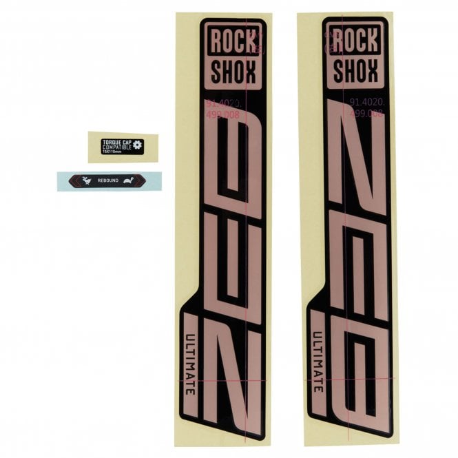 SRAM Rockshox Fork Decal Kit - Zeb Ultimate 27/29 (2021) Matte Copper Foil/High Gloss Black