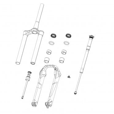 Rockshox Spare - Front Suspension Decal Kit NE01 Yellow MY18 - Pike/Lyrik/Yari/Domain/Revelation (2018) - Black