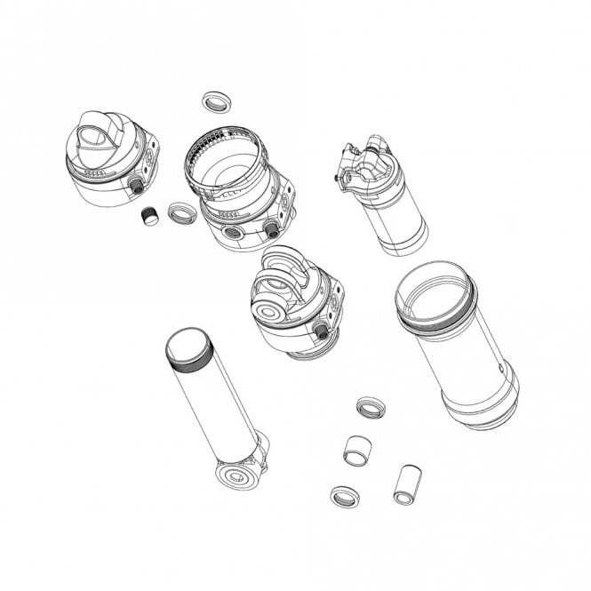SRAM Rockshox Spare - Rear Shock Spare Parts Damper Body/IFP Fast, 200X57 - Monarch 2014- - Black