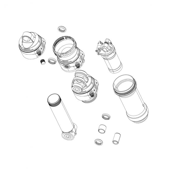 SRAM Rockshox Spare - Rear Shock Spare Parts Fixed Piston Assembly - Monarch B1(PlusRLXX) C1(RRTRT3), D1(RT3)