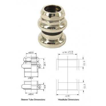 Tange Seiki Levin CDS 1 Inch Threaded Headset 26.4mm | Chrome Steel
