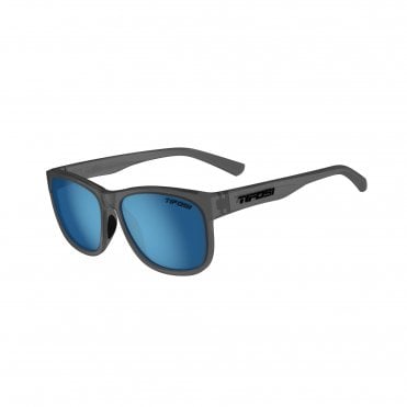 Tifosi Swank XL Single Polarised Lens Sunglasses Satin Vapor/Blue Polarized