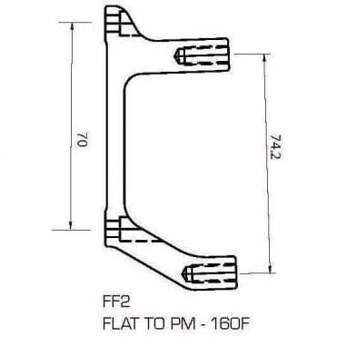 TRP FF2 Flat Mount Front Adapter 160mm - Post to Flat