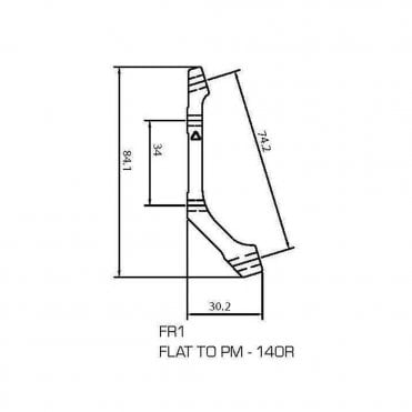 TRP FR2 Flat Mount Rear Adapter - Post to Flat Mount -160mm