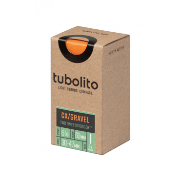 Tubolito Tubo CX/Gravel Inner Tube - Presta 60mm Orange Valve 700C x 30-47